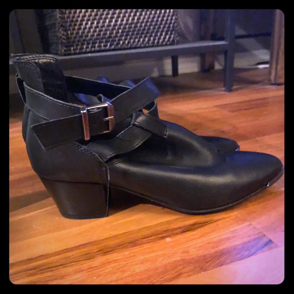 Black Leather Ankle Shoe-Boots